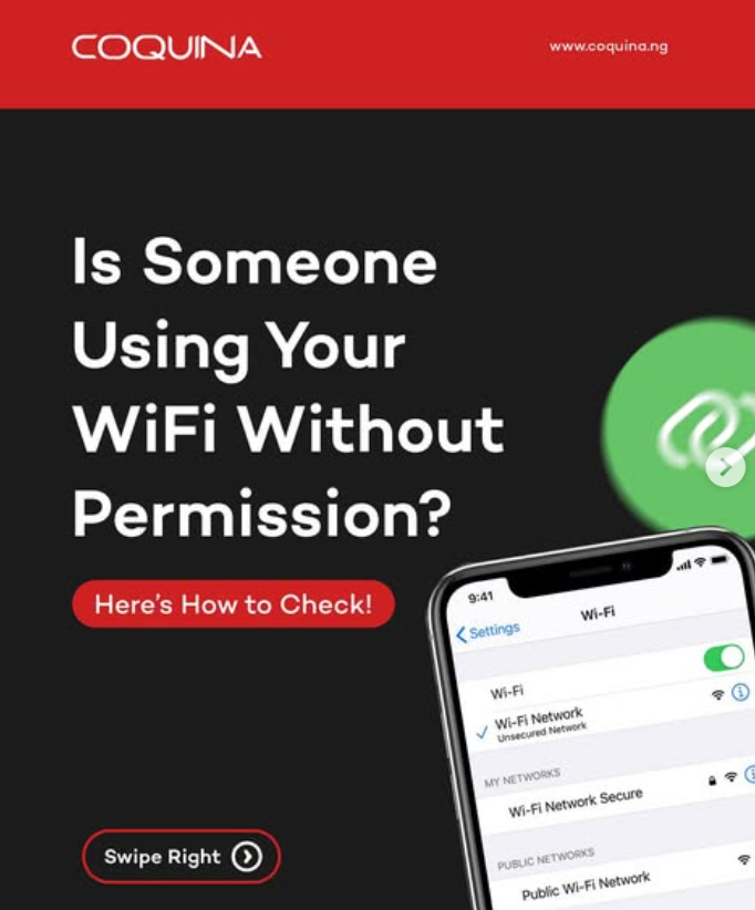 coquinang's tweet image. Secure your Wi-Fi with @coquinang 
Check if someone is using your Wi-Fi without permission and learn ho to protect your network
Visit our page to learn more!

#wifisecurity #safenetwork #coquinang