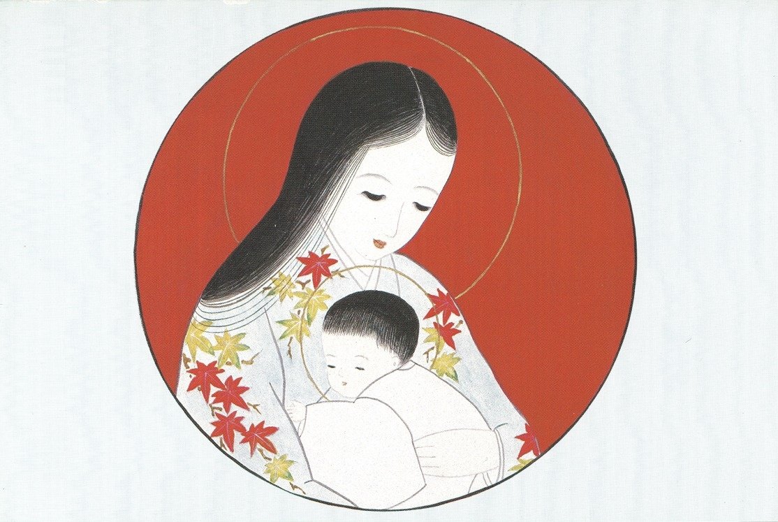 Japanese Carmelite painting of Mary and Jesus.