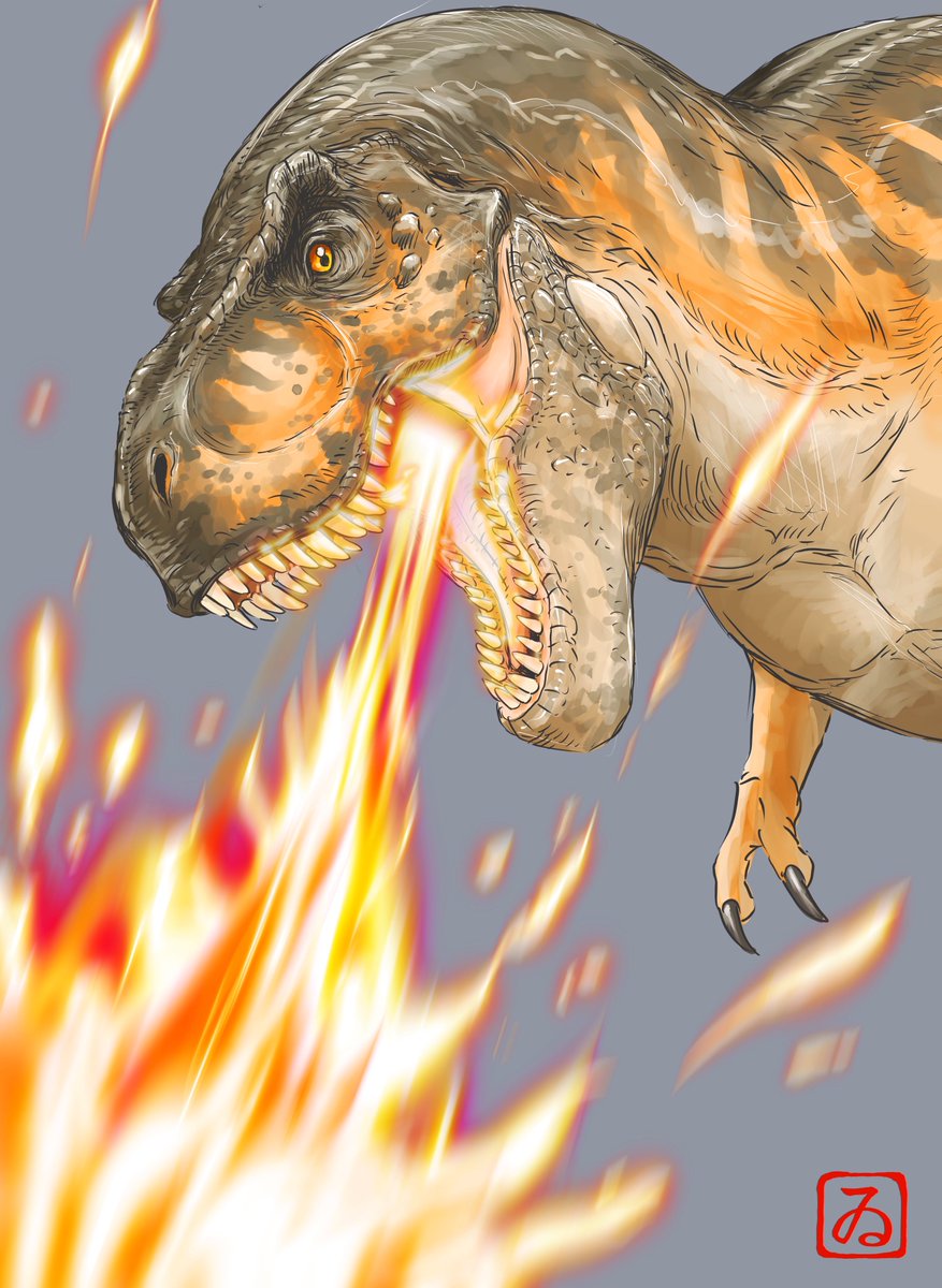 火を吹くティラノサウルス