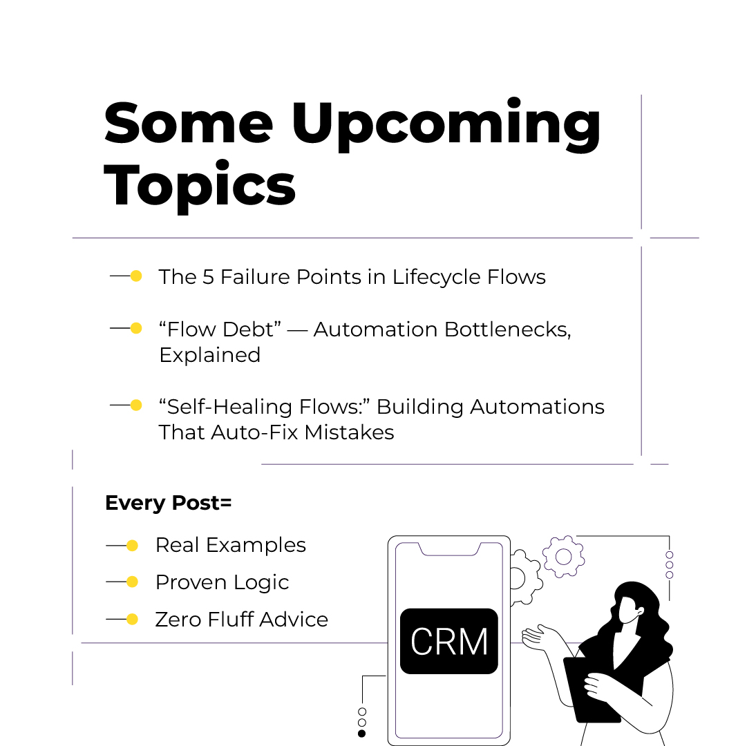wearemavlers's tweet image. Introducing: Flow Science 🔬
After 90K+ CRM projects, we&apos;ve found most systems aren&apos;t broken—just overbuilt and leaking revenue.
For systems thinkers: Real frameworks from our work with Oracle, Disney, and Enphase.
Get: #CRM designs that scale, no fluff.

#FlowScience by Mavlers
