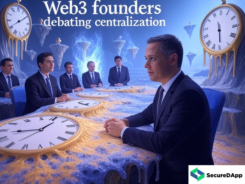 Secure_DApp's tweet photo. #Web3 founders debating centralization while time melts, guess they’re still figuring out the ‘#decentralized’ part!
Did you #SecureDApp today? https://t.co/UZFyJAos1B