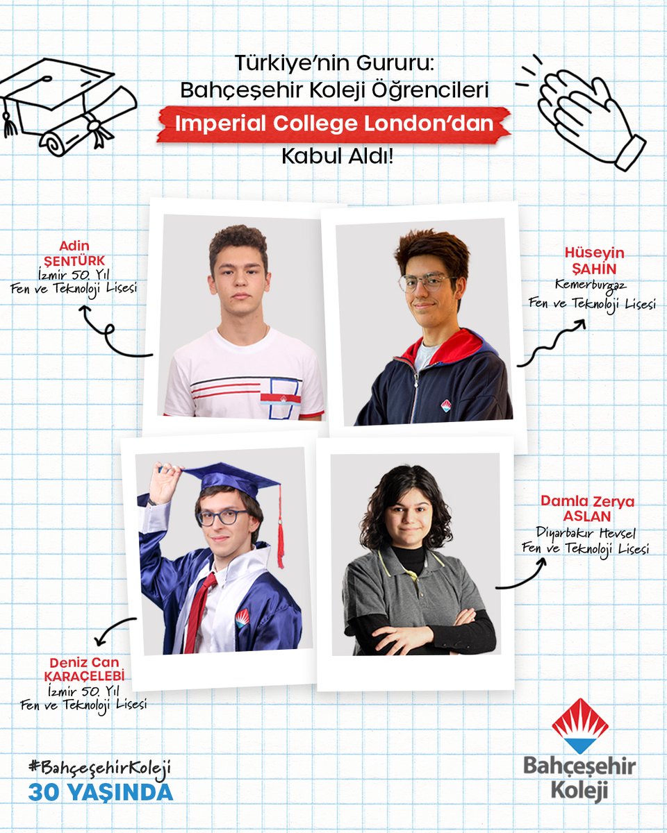 🌍Bahçeşehir Koleji Öğrencileri Bilimin Kalesi Imperial College London’a Adını Yazırdı!  

Öğrencilerimiz, QS Dünya Üniversiteleri sıralamasında 2. sırada bulunan Imperial College London’dan aldıkları kabullerle yalnızca bir başarıya değil, küresel ölçekte bir bilim yolculuğuna