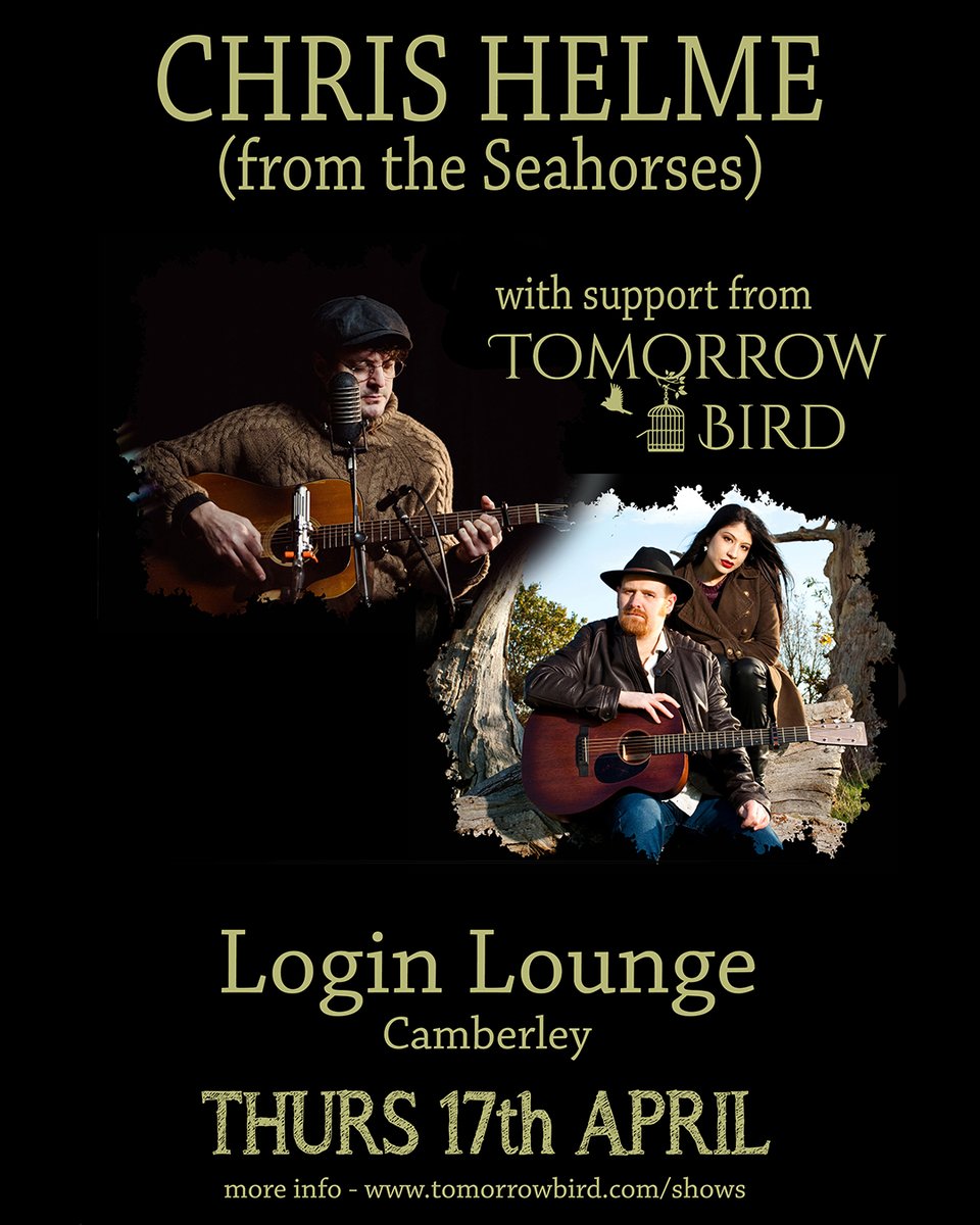We're very much looking forward to performing at the Login Lounge, Camberley, supporting the excellent Chris Helm...

Come join us for what should be a great night of music! ☺️🎶

Tickets - sessami.co/events/216ff62…