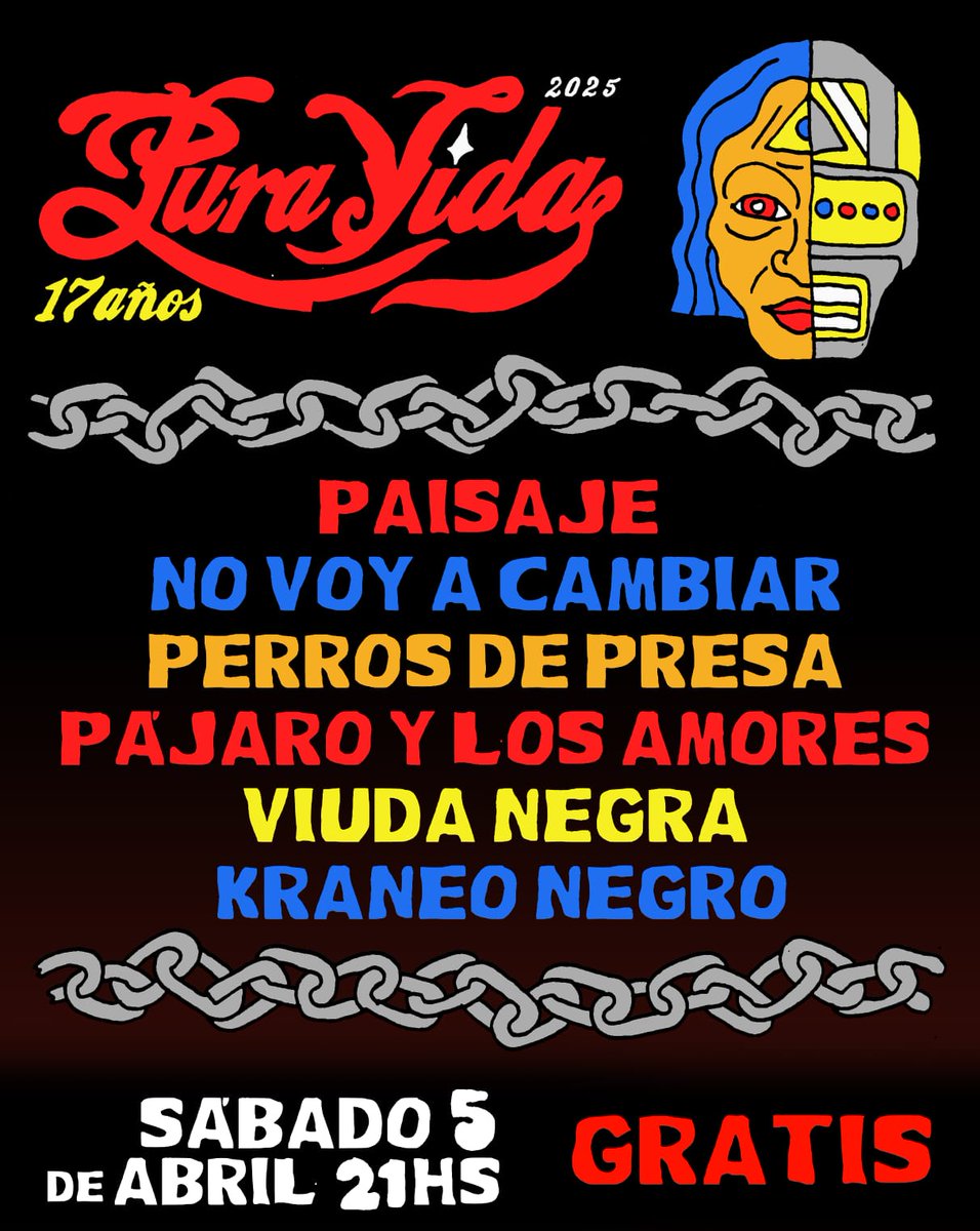 Este sábado <a href="/Kraneo_Negro/">Kraneo Negro</a> en #PuraVidaLaPlata cerrando la noche. Asi que si se cuelgan y llegan tarde nos ven igual. Si les da sueño temprano cagaron fuego.