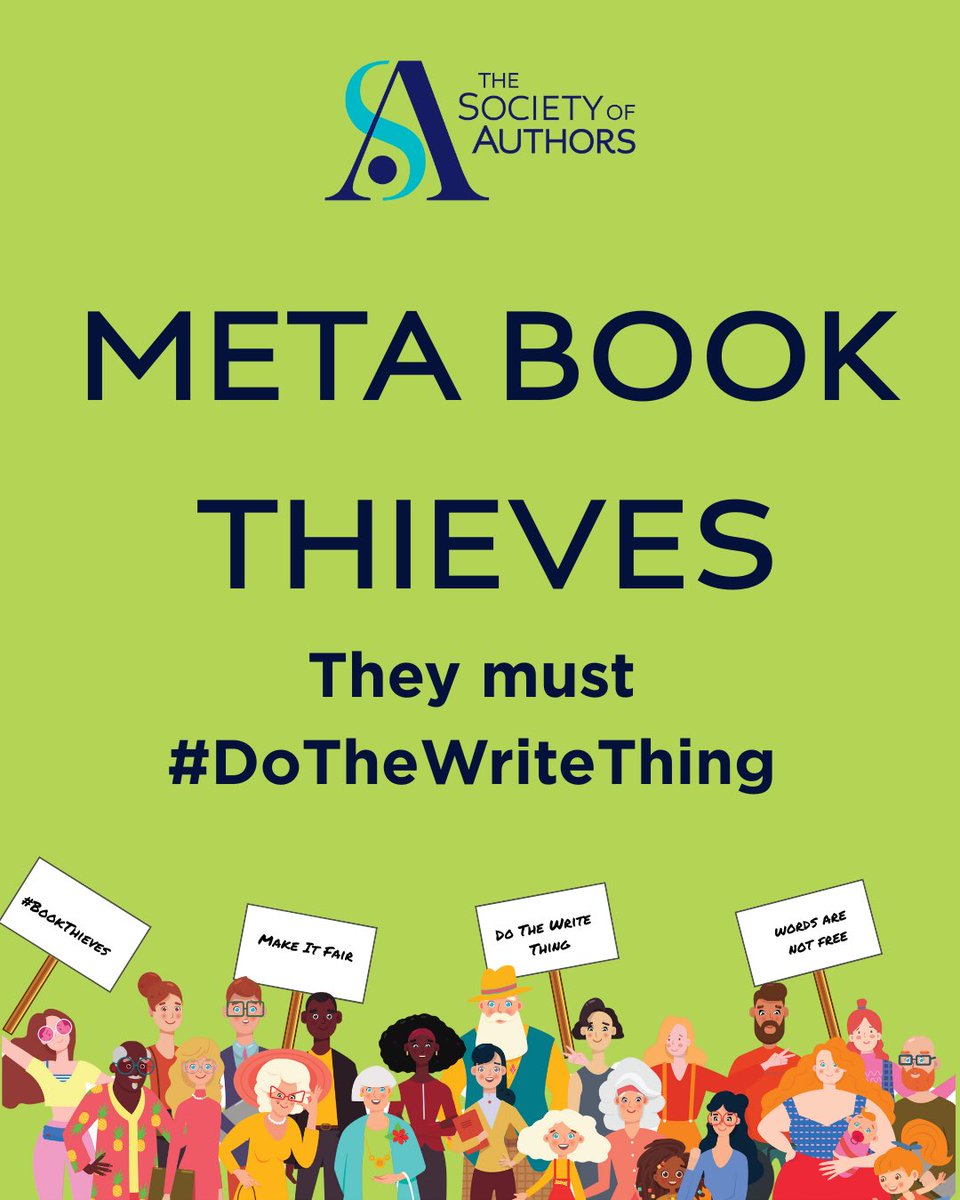 Meta have stolen the work of thousands of writers to train their AI. All of my books were included in their illegal action.

Copyright law is clear: to use a creator’s copyrighted work, you need to get permission and agree payment.

Theft is not an option.

#DoTheWriteThing