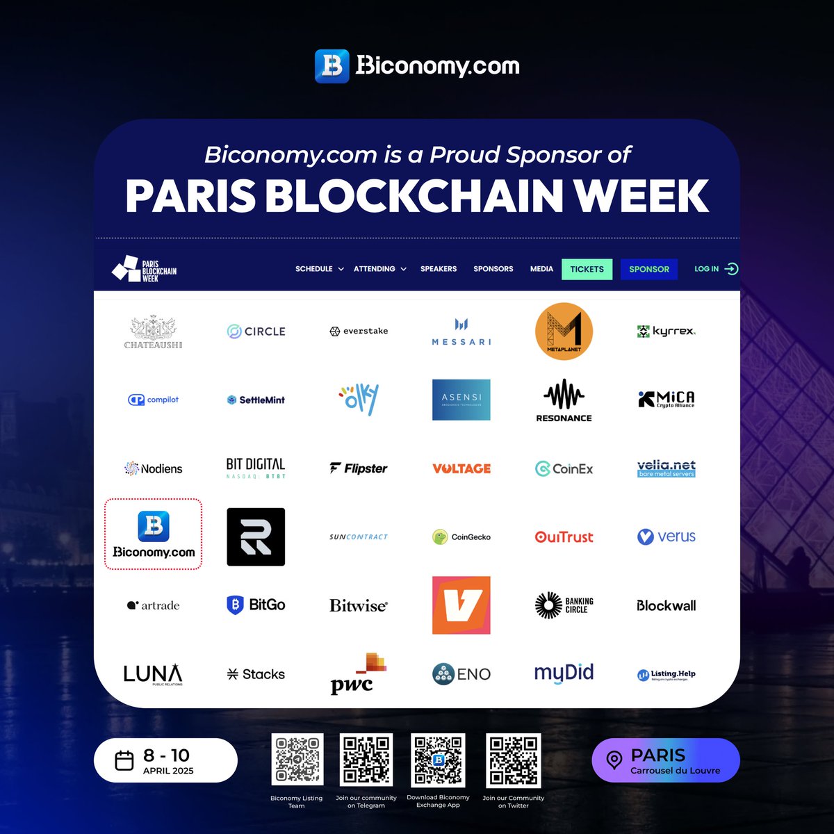 🚀 Biconomy.com – Proud Sponsor of Paris Blockchain Week! 🚀

We’re excited to announce that Biconomy.com is an official sponsor of <a href="/ParisBlockWeek/">Paris Blockchain Week</a>, one of the most anticipated events in the Web3 space! 🇫🇷🔥

<a href="/BiconomyCom/">Biconomy.com</a> stand among industry leaders like