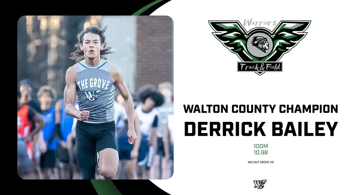 2025 Walton County Champion - 100m is Freshman Derrick Bailey