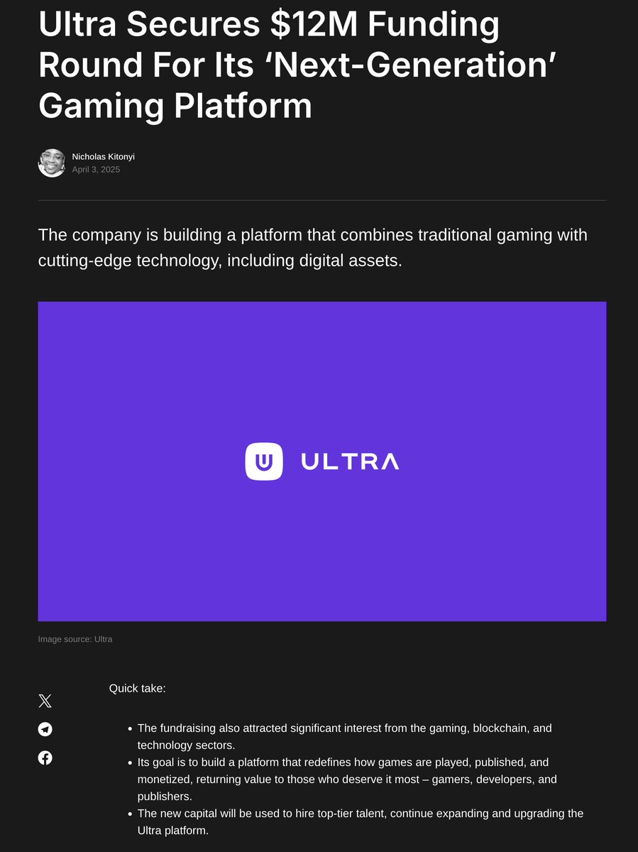 Ultra Ecosystem (@ultraeco_) on Twitter photo Thanks for the article <a href="/NFTgators/">NFTgators π - Web3 News</a>!
π nftgators.com/ultra-secures-β¦ Thanks for the article <a href="/NFTgators/">NFTgators π - Web3 News</a>!
π nftgators.com/ultra-secures-β¦