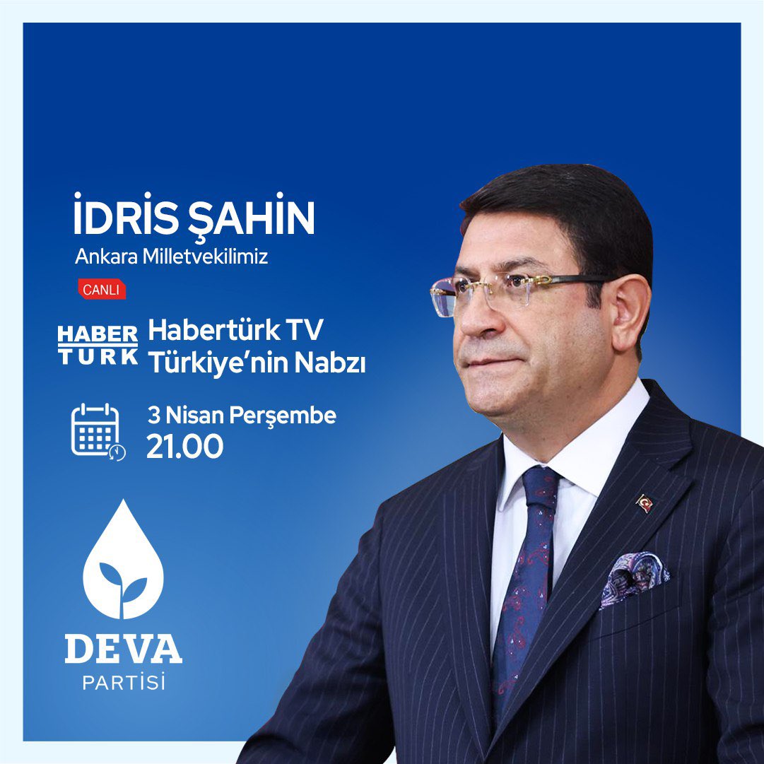 💧🌱 Ankara Milletvekilimiz <a href="/avidrissahin/">Av. İdris Şahin</a> 3 Nisan Perşembe,

🗓 BUGÜN

🕰 21.00'de

📺 @Haberturktv’de <a href="/fevzickr/">Fevzi Çakır</a> ile Türkiye’nin Nabzı programında gündemi değerlendirecek.
