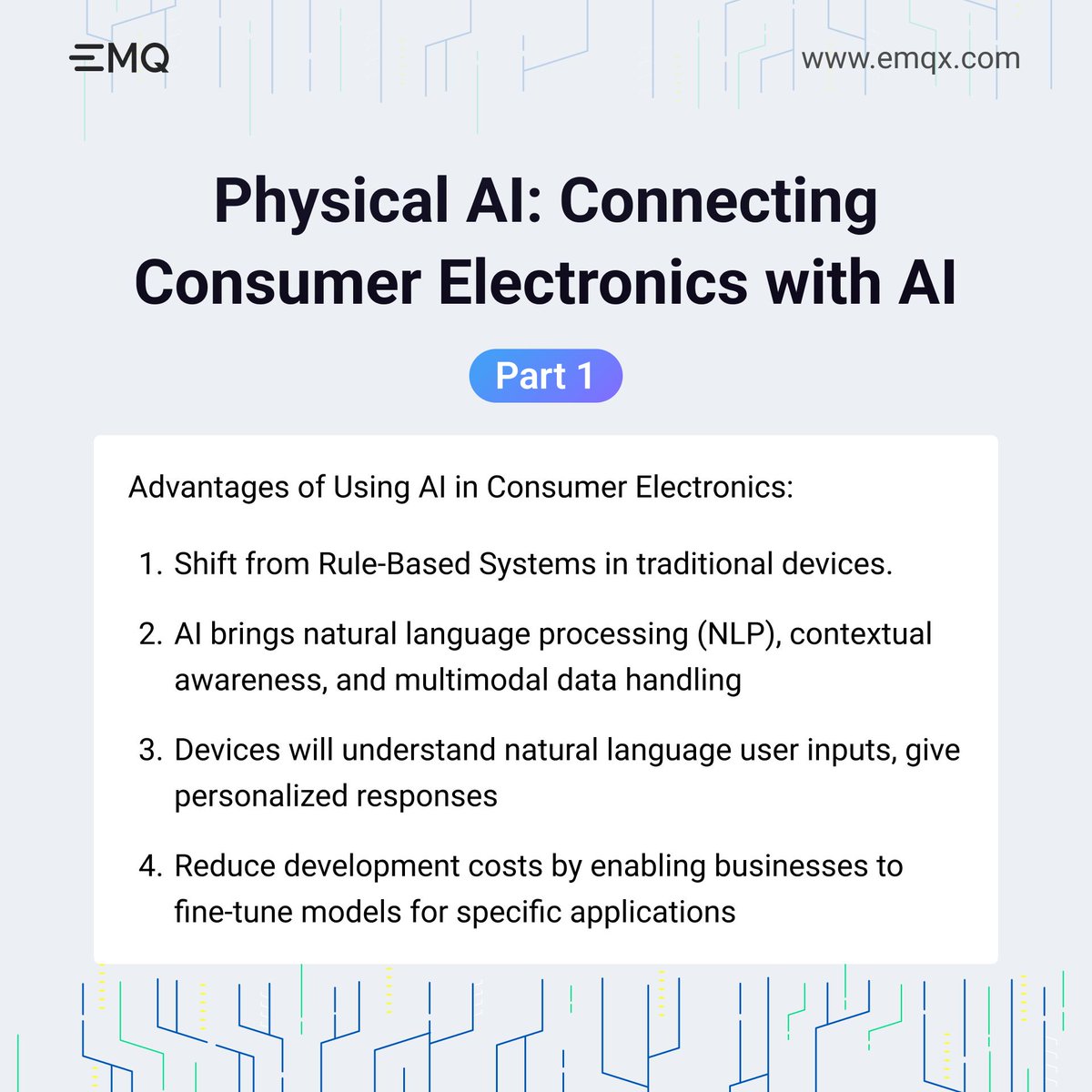EMQTech's tweet photo. Physical AI: How to Use AI in Consumer Electronics 

Imagine your fridge suggesting dinner based on what’s inside, your washer telling the drying rack to lower once laundry’s done, your lights adjusting to your routine. This is Physical AI in consumer electronics.

🧵1/ https://t.co/TFHdD8MJ7T