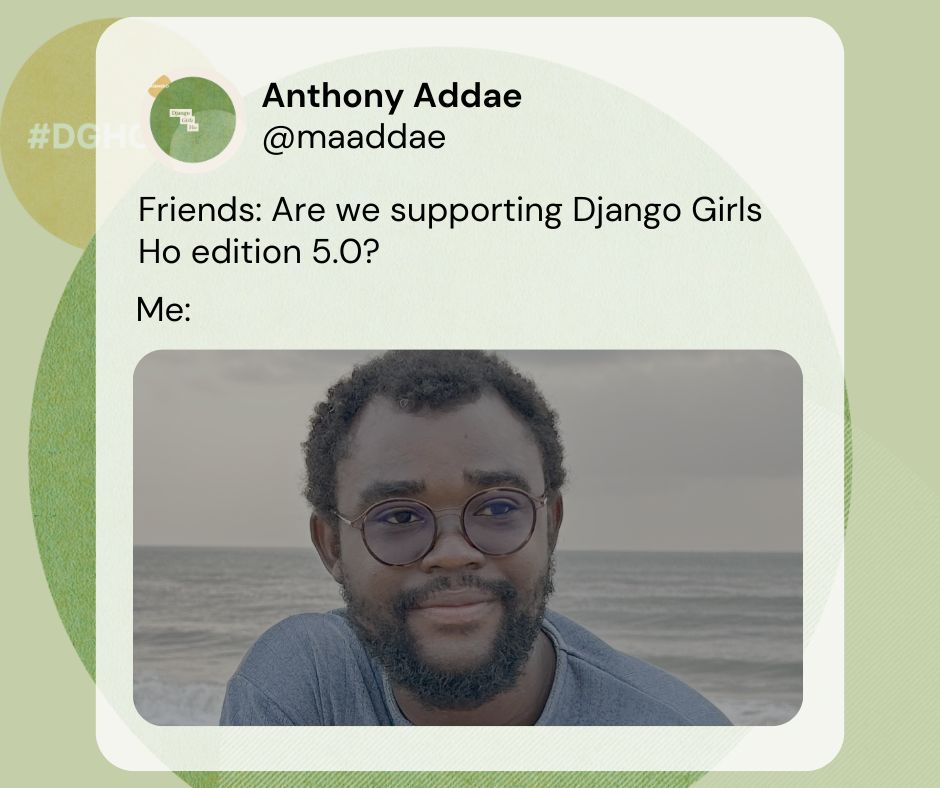 <a href="/johanan2001/">mmoa doctor</a> Meet <a href="/maaddae/">Anthony Addae 🇬🇭</a> a Python developer, absolutely love volunteering and mentoring in tech communities—it's always exciting to share knowledge and see others grow and succeed! 📷 🚀🚀

#DGHo25
#DjangoGirlsHo2025
#Ho
#OxygenCity
#DGPlus