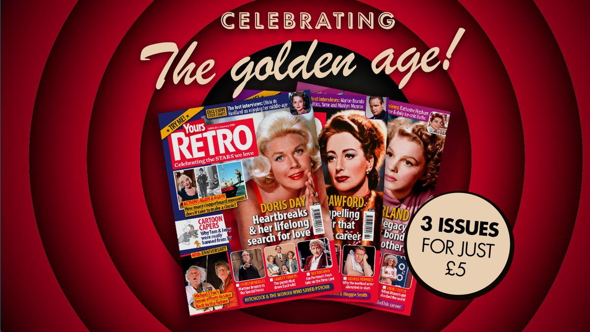RetroYours's tweet image. Subscribe to Yours Retro this spring!🌸
This season, take a nostalgic journey through Yours Retro - your ultimate guide to vintage Hollywood glamour, iconic music moments and unforgettable stories from the past.
Get 3 issues for £5: bit.ly/4l79BCT
