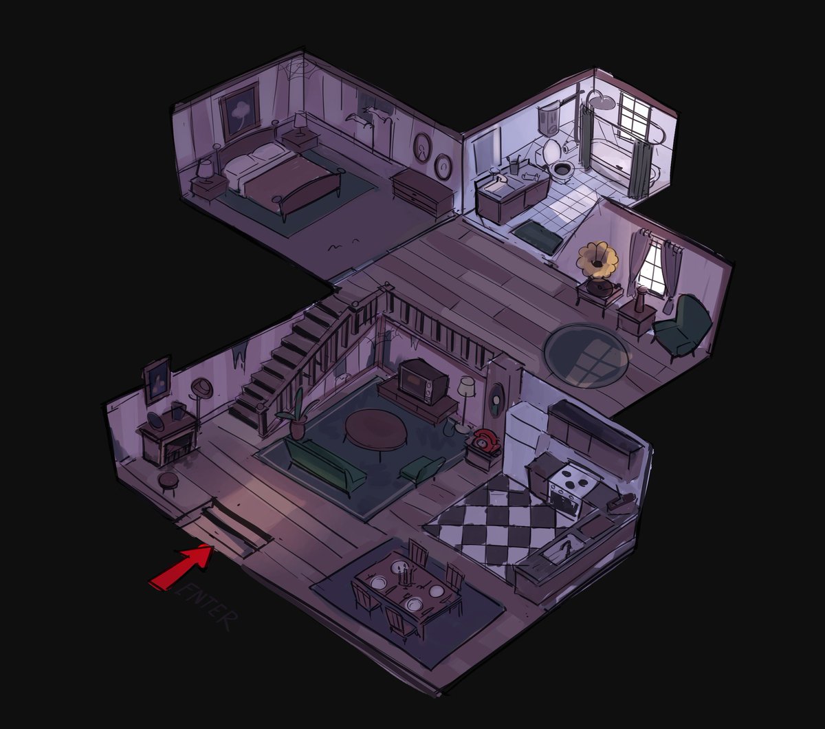 ghosthostindie's tweet photo. BEHOLD!!! My marvellous haunted house floorplans hehehe >:D
#indiegame #conceptart https://t.co/YJZj13Xhag