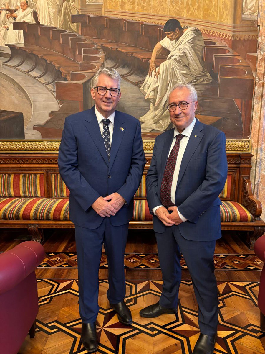 From the Hill to Palazzo Madama (the Italian Senate) where I was delighted to meet with the Hon Francesco Giacobbe, Senator of the Italian Republic, whose overseas constituency comprises Australia. Great exchange on shared priorities with our Embassy, including safeguarding.