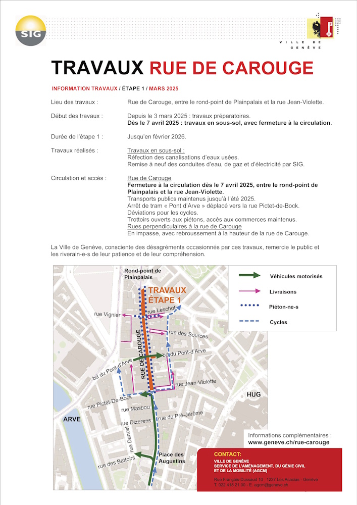 La <a href="/VilleDeGeneve/">Ville de Genève</a> et les <a href="/SIG_Geneve/">SIG</a> informent du début des travaux à la rue de Carouge et remercient les le public et les riverains pour leur patience.
Pas un mot pour les commerçants et entreprises, dommage...
#geneve #commerçants #travauxpublics

ge.ch/sitg/geodata/S…