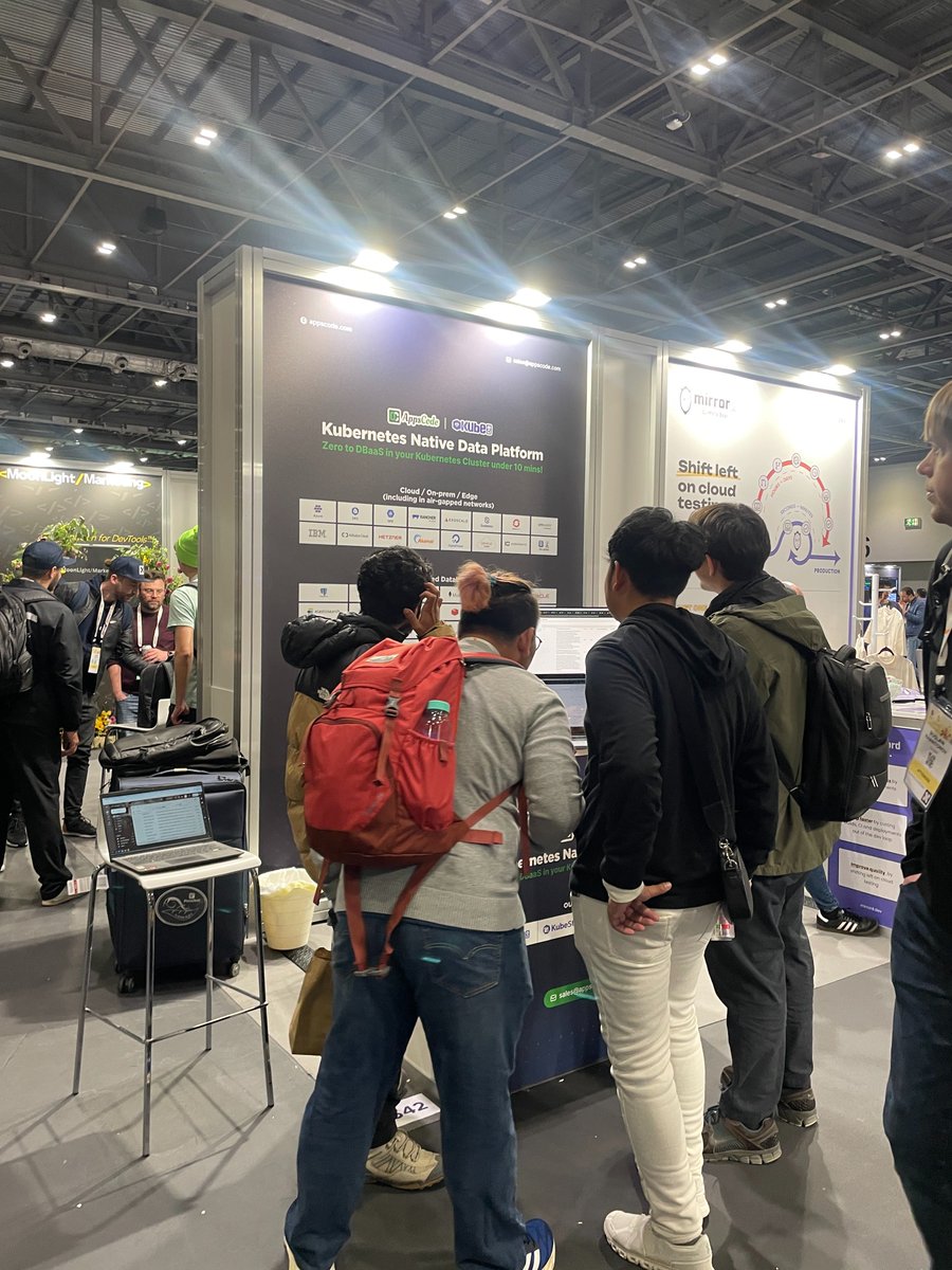 AppsCodeHQ's tweet image. Day 2 at #KubeConEU, and the energy is amazing! 🚀 We're having great chats about managed databases & KubeDB—love seeing so many curious minds!
Swing by booth #S542 for a chat & some exciting goodies! 🎁
#AppsCode #KubeDB #Kubernetes