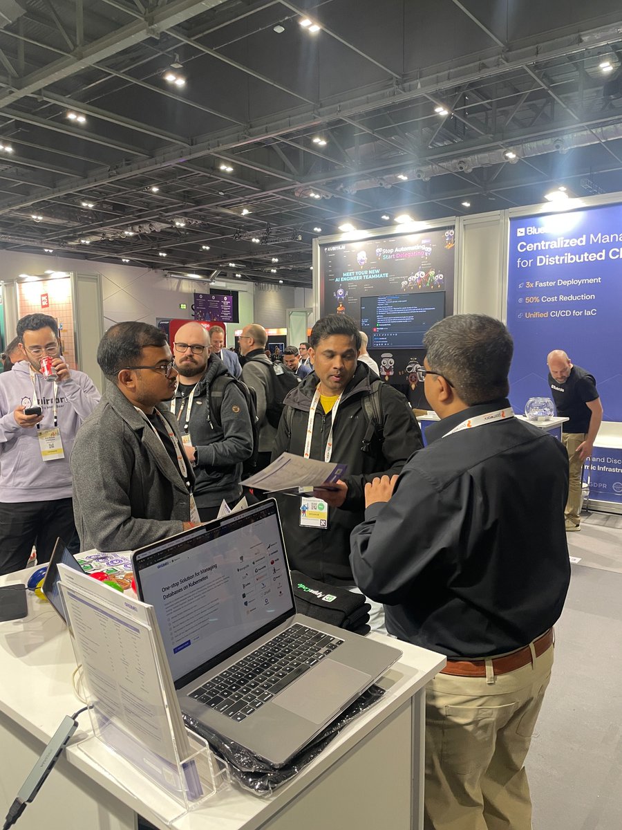 AppsCodeHQ's tweet image. Day 2 at #KubeConEU, and the energy is amazing! 🚀 We're having great chats about managed databases & KubeDB—love seeing so many curious minds!
Swing by booth #S542 for a chat & some exciting goodies! 🎁
#AppsCode #KubeDB #Kubernetes