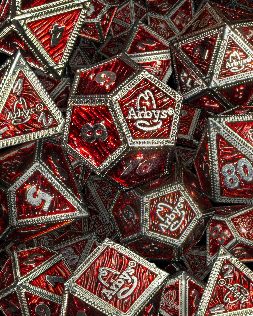 Arbys's tweet image. Finally 🎲❗️ Order your own set of limited edition metal Arby’s Dice: norsefoundry.com/products/arbys…
