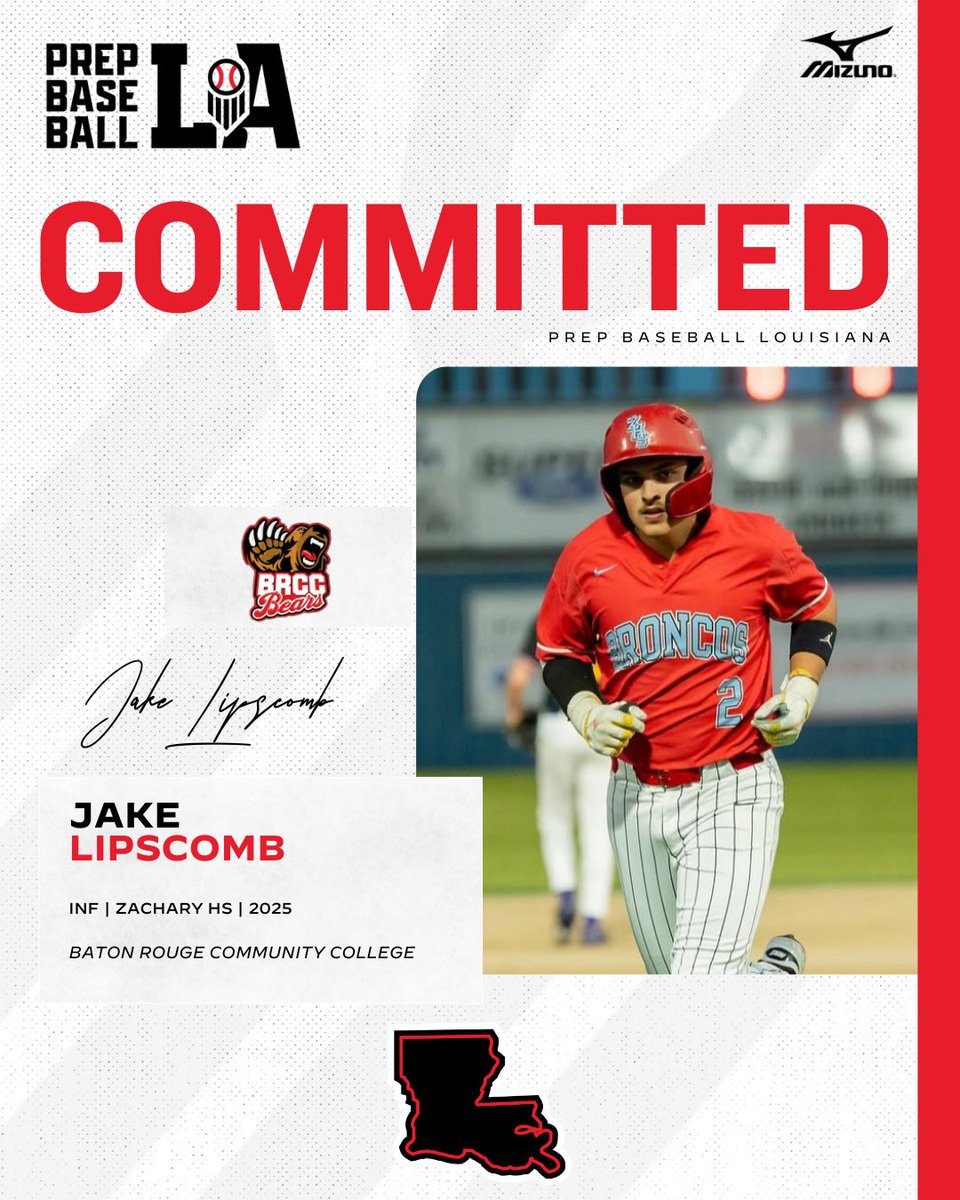 Prep Baseball Louisiana (@prepbaseballla) on Twitter photo Congratulations to 2025 Jake Lipscomb (Zachary HS) on his commitment to Baton Rouge Community College. #BeSeen
<a href="/AlexArmandPBR/">Alex Armand</a> | <a href="/Tyler__Leary/">Tyler Leary</a>
👤 loom.ly/Lls46sU Congratulations to 2025 Jake Lipscomb (Zachary HS) on his commitment to Baton Rouge Community College. #BeSeen
<a href="/AlexArmandPBR/">Alex Armand</a> | <a href="/Tyler__Leary/">Tyler Leary</a>
👤 loom.ly/Lls46sU