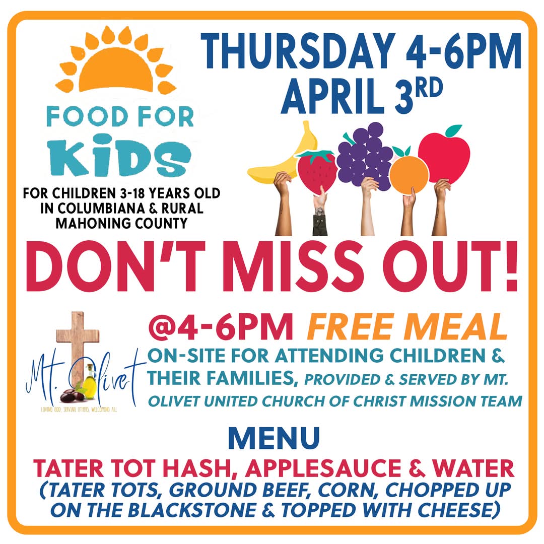 🍎🍊 Food for Kids – Tonight! 🍇🍌
📅 Thursday, April 3rd
⏰ 4:00 – 6:00 PM
📍 The Brightside Project – 1909 N. Ellsworth Ave., Salem