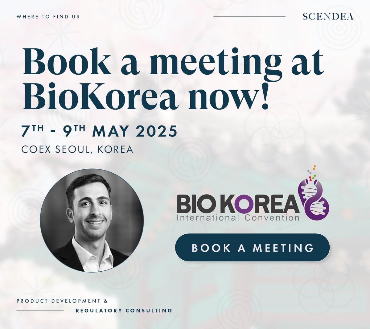 scendea's tweet image. Scendea&apos;s BD Director, Mohammad Asad, will be heading to BIO Korea International Convention next month. Book a meeting with Mo and discover how Scendea can assist with your global product development needs - scendea.com/contact
-
#regulatorysupport