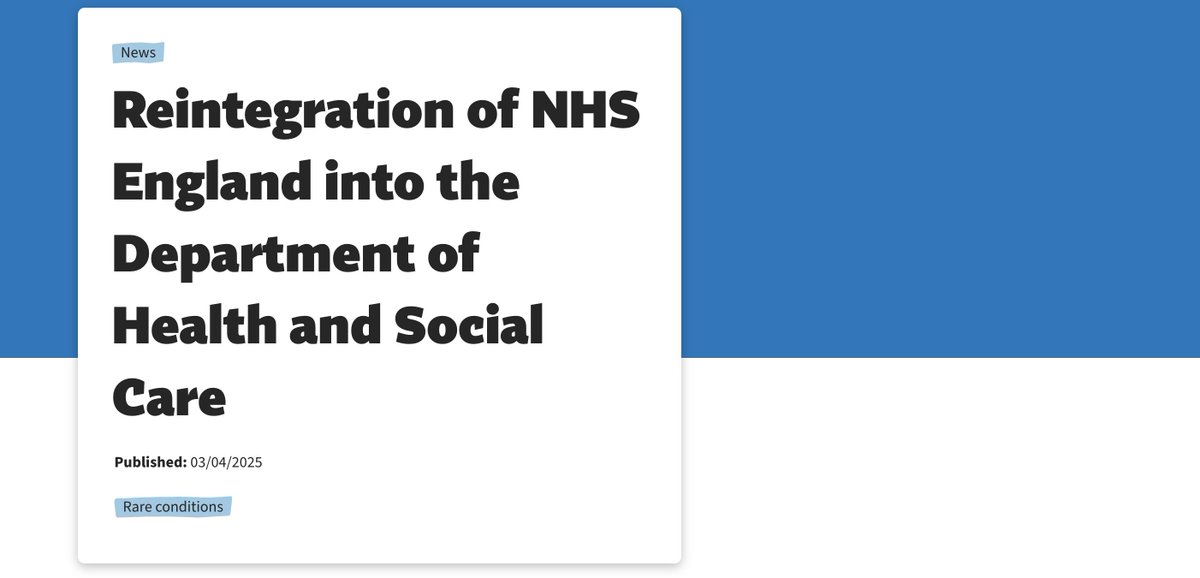 Genetic Alliance UK (@geneticall_uk) on Twitter photo The Government recently announced that <a href="/NHSEngland/">NHS England</a> will be reintegrated into <a href="/DHSCgovuk/">Department of Health and Social Care</a>.
We know that the announcement raised a number of questions and concerns.
Together with <a href="/TheSHCA/">SHCA</a>, <a href="/GeneticAll_UK/">Genetic Alliance UK</a> have written to <a href="/wesstreeting/">Wes Streeting</a> seeking clarity around next steps.
1/2 👇 The Government recently announced that <a href="/NHSEngland/">NHS England</a> will be reintegrated into <a href="/DHSCgovuk/">Department of Health and Social Care</a>.
We know that the announcement raised a number of questions and concerns.
Together with <a href="/TheSHCA/">SHCA</a>, <a href="/GeneticAll_UK/">Genetic Alliance UK</a> have written to <a href="/wesstreeting/">Wes Streeting</a> seeking clarity around next steps.
1/2 👇