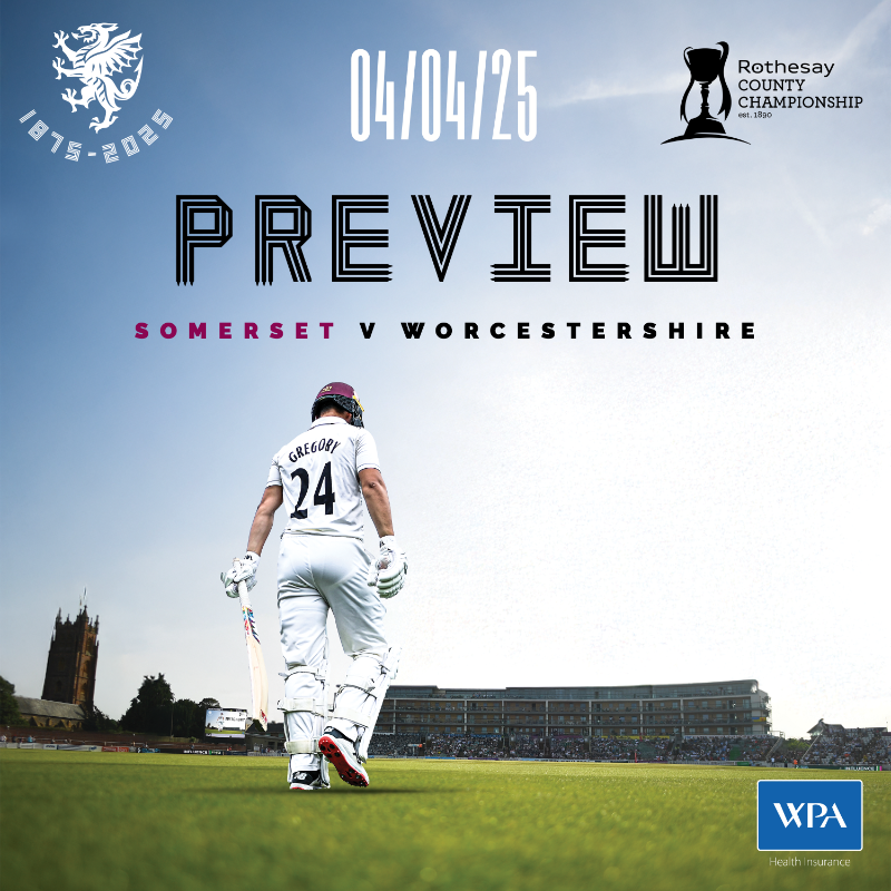 SomersetCCC's tweet photo. PREVIEW: @CountyChamp cricket returns! 👊

⤵️⤵️⤵️

#SOMvWOR
#WeAreSomerset
@WPAinsurance