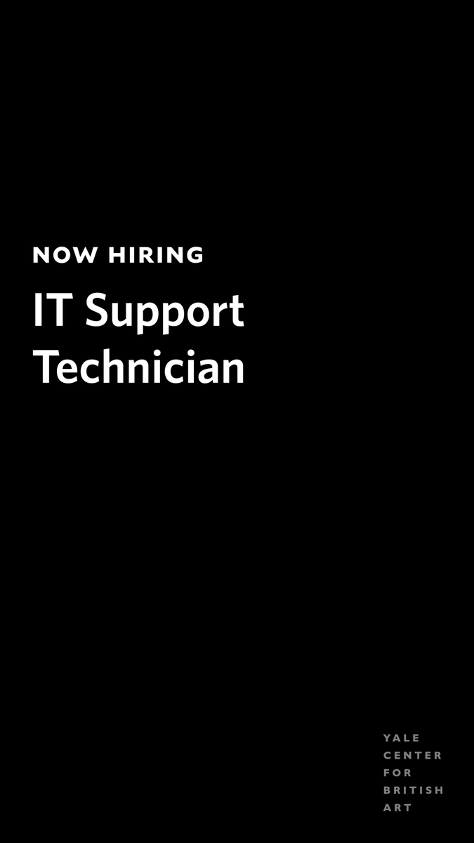 YaleBritishArt (@yalebritishart) on Twitter photo We are hiring!
IT Support Technician 2
bit.ly/3XFBpEp
<a href="/Yale/">Yale University</a> #CareersatYale #MuseumJob We are hiring!
IT Support Technician 2
bit.ly/3XFBpEp
<a href="/Yale/">Yale University</a> #CareersatYale #MuseumJob