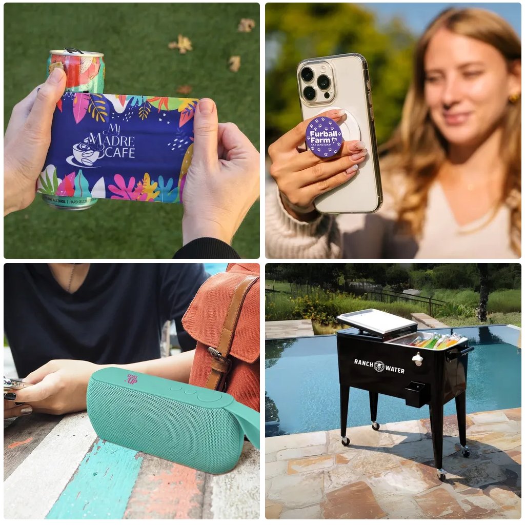 keyspec's tweet image. Keep your brand at the forefront of consumers' minds with promotional products that are easy on their wallets. Order today! amp.fyi/-/xldBKDvT #coolies #popsockets #speakers #coolers