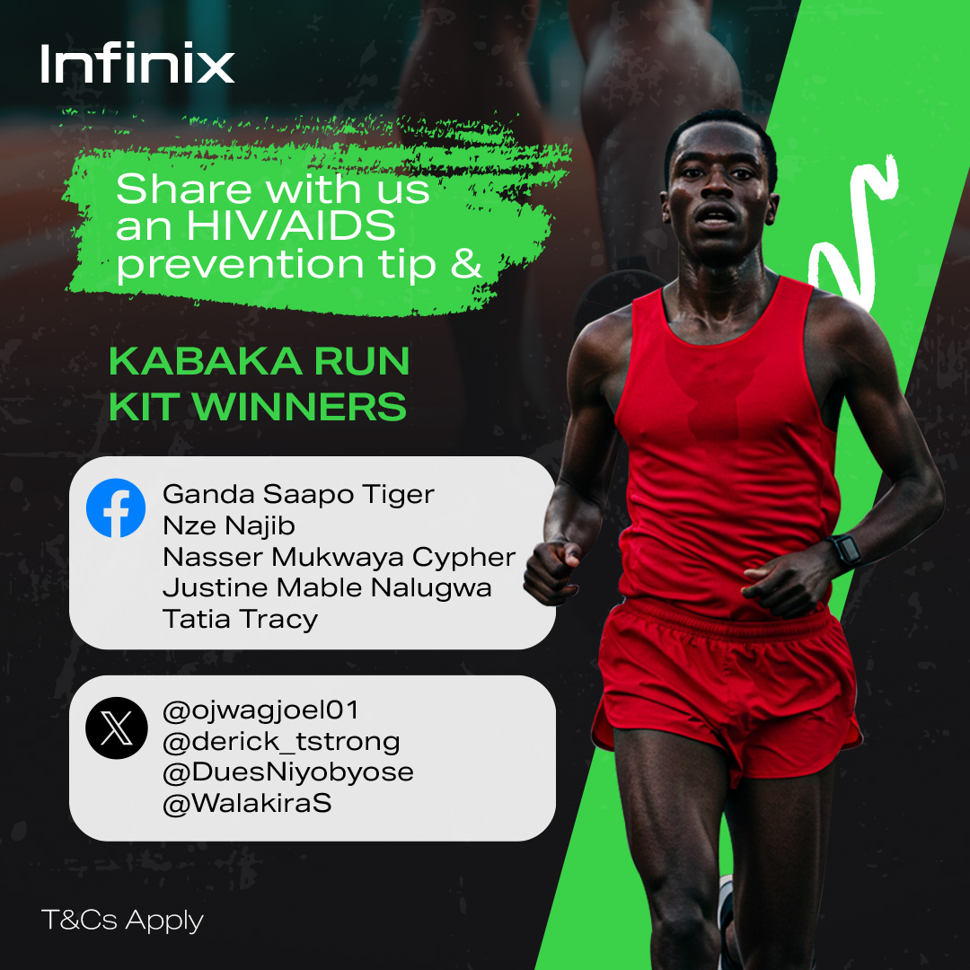 infinixuganda's tweet image. Congratulations to our winners who have won Kabaka run kits for this Sunday&apos;s run.
Kindly call us on 0708137517 on where to pick your kit TOMORROW before 1PM.
#RunningForACause