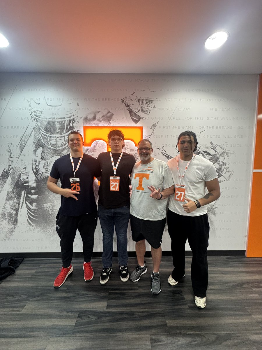 Jacob Burns 4π C/O 2027 OL (@jacob_burns847) on Twitter photo Had a great time at <a href="/Vol_Football/">Tennessee Football</a> loved seeing all the great things they have to offer. Canβt wait to get back on campus!
<a href="/Gelarbee/">Glen Elarbee</a> <a href="/KevinP_71/">Kevin Pendleton</a> <a href="/CoachLabidou/">Chris Labidou ππΉ</a> <a href="/Evan_M_Davis/">Evan Davis</a> <a href="/coachdtwhite/">Derek White</a> <a href="/bigka54/">Kevin McAlmont</a> <a href="/KinslerLatish/">Latish Kinsler</a> <a href="/RivalsFriedman/">Adam Friedman</a> <a href="/BrianDohn247/">BrianDohn247</a> <a href="/SWiltfong_/">Steve Wiltfong</a> Had a great time at <a href="/Vol_Football/">Tennessee Football</a> loved seeing all the great things they have to offer. Canβt wait to get back on campus!
<a href="/Gelarbee/">Glen Elarbee</a> <a href="/KevinP_71/">Kevin Pendleton</a> <a href="/CoachLabidou/">Chris Labidou ππΉ</a> <a href="/Evan_M_Davis/">Evan Davis</a> <a href="/coachdtwhite/">Derek White</a> <a href="/bigka54/">Kevin McAlmont</a> <a href="/KinslerLatish/">Latish Kinsler</a> <a href="/RivalsFriedman/">Adam Friedman</a> <a href="/BrianDohn247/">BrianDohn247</a> <a href="/SWiltfong_/">Steve Wiltfong</a>