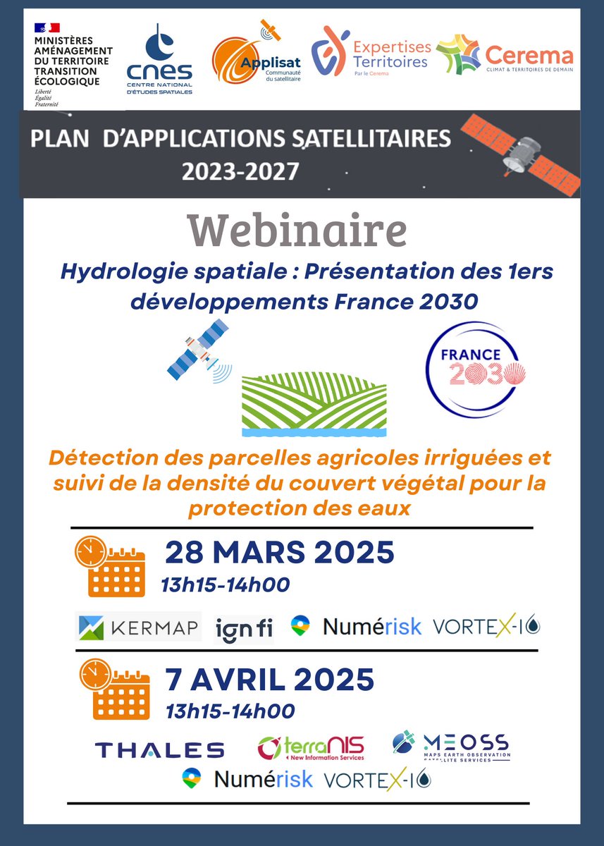 MEOSS (@meoss_space) on Twitter photo 📣 Dernier rappel pour ne pas manquer notre participation au Webinaire Applisat le 07/04 à 13h15
🛰️ Découvrez les premiers développements de MEOSS, TerraNIS et <a href="/thalesgroup/">Thales Group</a> pour l'agriculture durable
📝 Inscription : …ur.cgdd.developpement-durable.gouv.fr/index.php?r=su…
#innovation #sustainability 📣 Dernier rappel pour ne pas manquer notre participation au Webinaire Applisat le 07/04 à 13h15
🛰️ Découvrez les premiers développements de MEOSS, TerraNIS et <a href="/thalesgroup/">Thales Group</a> pour l'agriculture durable
📝 Inscription : …ur.cgdd.developpement-durable.gouv.fr/index.php?r=su…
#innovation #sustainability