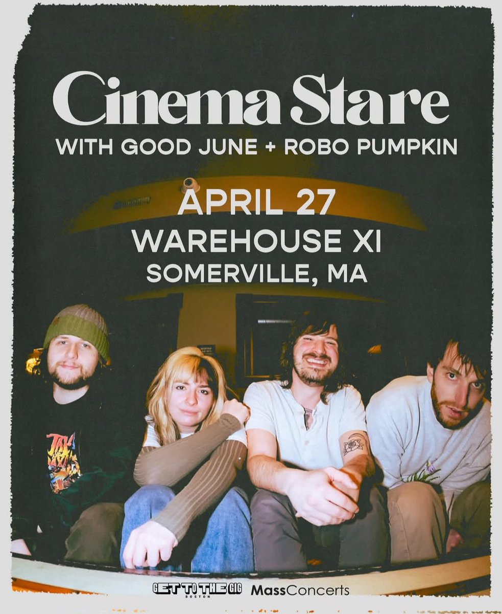 Good June (@goodjunema) on Twitter photo 🚨On Sunday April 27th we will be supporting our friends <a href="/CinemaStare/">Cinema Stare is stinky</a> at Warehouse XI in #Somerville alongside <a href="/robo_pumpkin/">robo pumpkin</a>! 🎸🎥🎃 🚨On Sunday April 27th we will be supporting our friends <a href="/CinemaStare/">Cinema Stare is stinky</a> at Warehouse XI in #Somerville alongside <a href="/robo_pumpkin/">robo pumpkin</a>! 🎸🎥🎃
