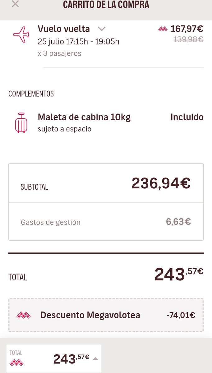 . Me puede explicar <a href="/volotea/">Volotea</a> porqué un vuelo si lo busco SIN hacer login me da un precio de oferta para megavolotea, y si hago login con mi cuenta MEGAVOLOTEA SALE MAS CARO?
Me dijeron q era un problema técnico hace un mes o así, pero sigue igual