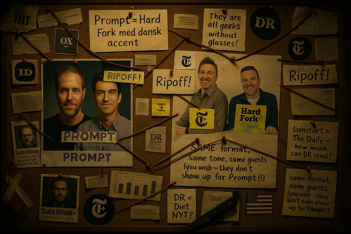 Jeg var en tur fordi DRs Radioprogram Prompt for at snakke med <a href="/DRMoltke/">Henrik Moltke</a> og <a href="/MarcelFard/">Marcel Mirzaei-Fard</a>  om AI, billeder, Gurli Gris, Bjarne Riis, Jensens Bøfhus og meget andet. Link i kommentarfeltet 👇