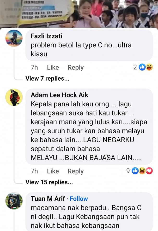 jjoni08's tweet photo. Rasa mual &amp; nak hempuk kepala sekor2 yg komen caci maki kt video budak sekolah cina nyanyi lagu negeri perak ni.

Hampir kesemua komen2 negatif dari orang melayu yg bodoh lagi bangang. 

Yang memalukan komen2 dari acc muka bapak2 orang. Kt luar kemain beradap tp dlm socmed.. https://t.co/Sd9Q4JGOij