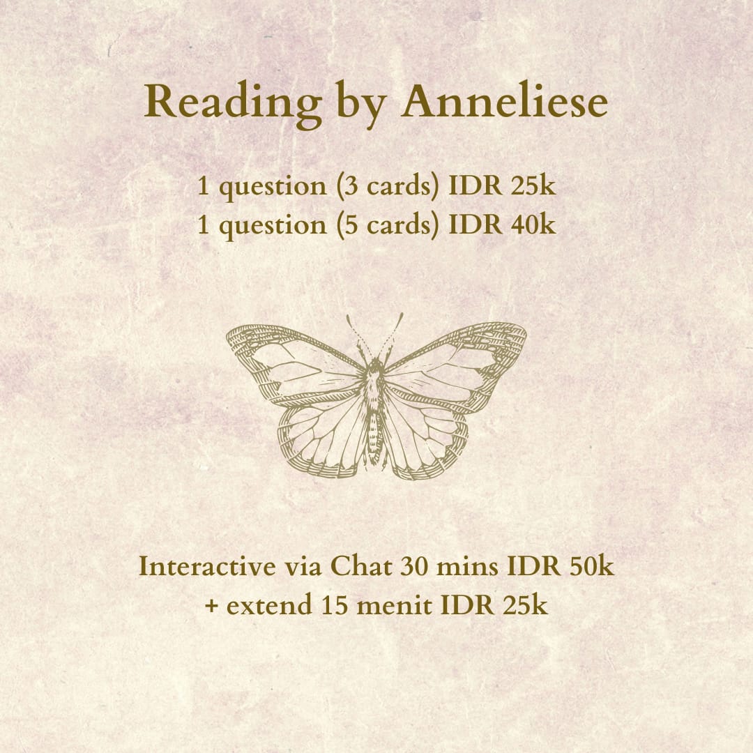 °•. Reading by Anneliese .•°

Here goes a simple Tarot Reading with affordable price. Hopefully I can help you to ease out your curiosity. Reach me via DM to book your slot! ♡

t. jasa baca tarot reading
#zonauang #zonajajan #zonaba #zonacuan #tarotreading #readingbyanneliese