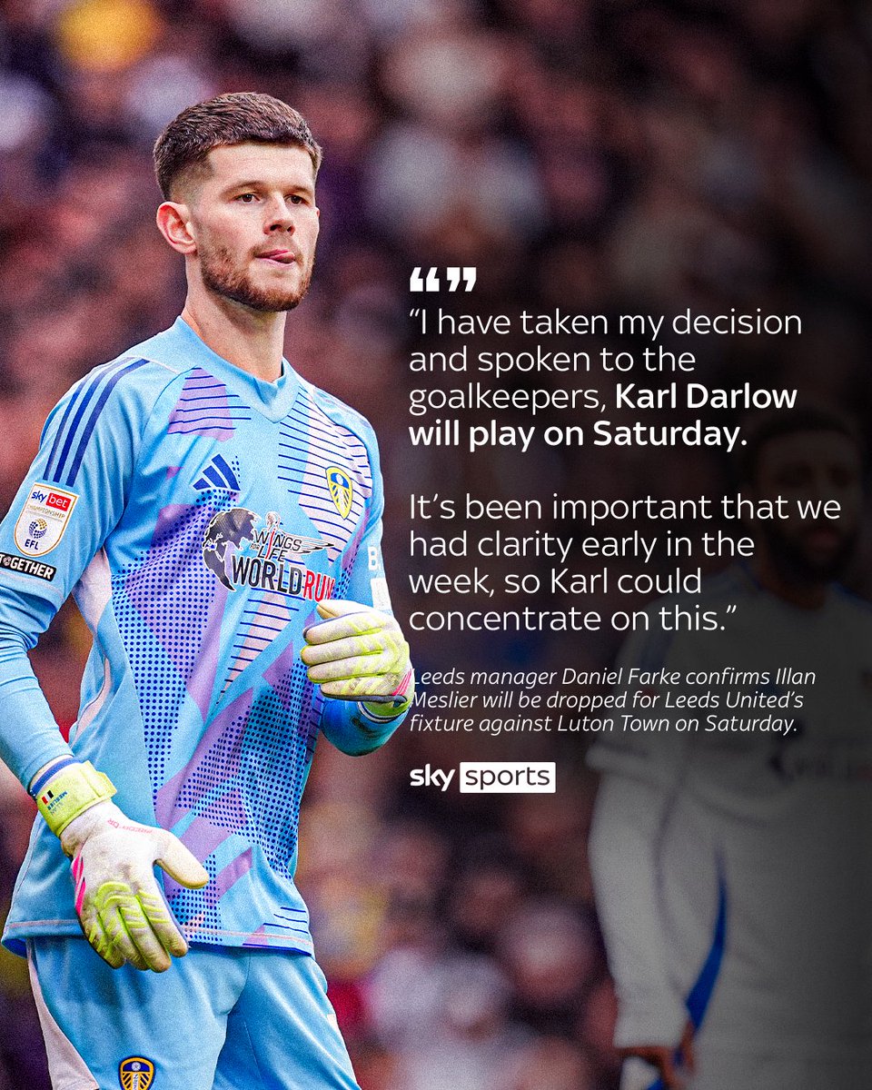 Leeds manager Daniel Farke confirms Illan Meslier will be dropped for Leeds United's visit to Luton Town on Saturday 👀