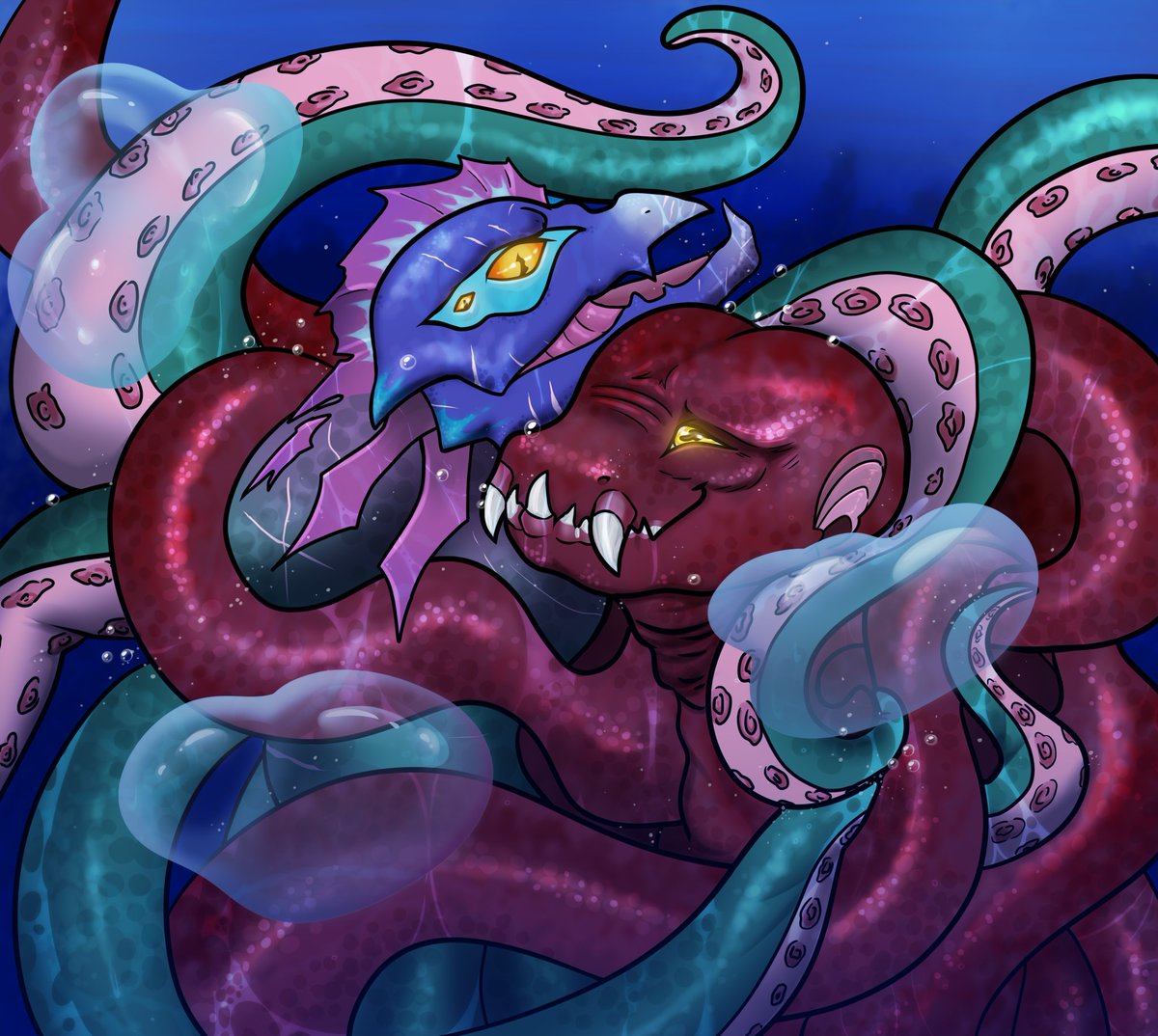 Kraken Love
Commission by Ketti Milk
#kraken
#hugs
#cute
#Commission 
#commissionsopen 
#art
#artworks 
#fanart
#seamonster
