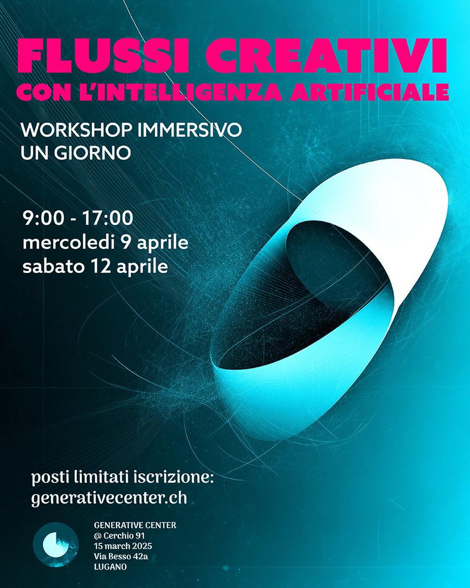 felixbq1's tweet photo. The state of AI generative tech/ for beginners and pros - at @generative_ch Generative Center Saturday 12 April 2025. https://t.co/TaOmSDKh5s https://t.co/sFi8uwbk6p