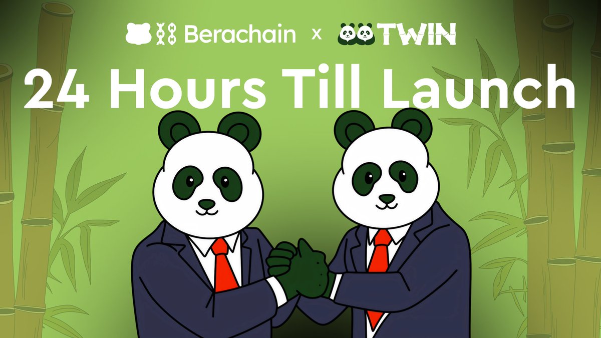 Launching Tomorrow 🚀

Synthetic RWAs Live in 24 Hours ⌛️📊

Mint &amp; Earn Yield🌱 Farm $BERA + $TWIN Points 🎁

RT♻️ Follow 🤝 &amp; Be an Early Farmer 🐼🐼