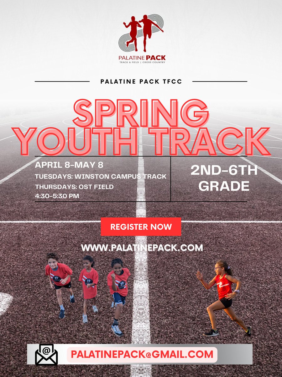 There's still time to register for our Spring Youth Track Camp. First practice is next Tuesday April 8th! Get registered now!
