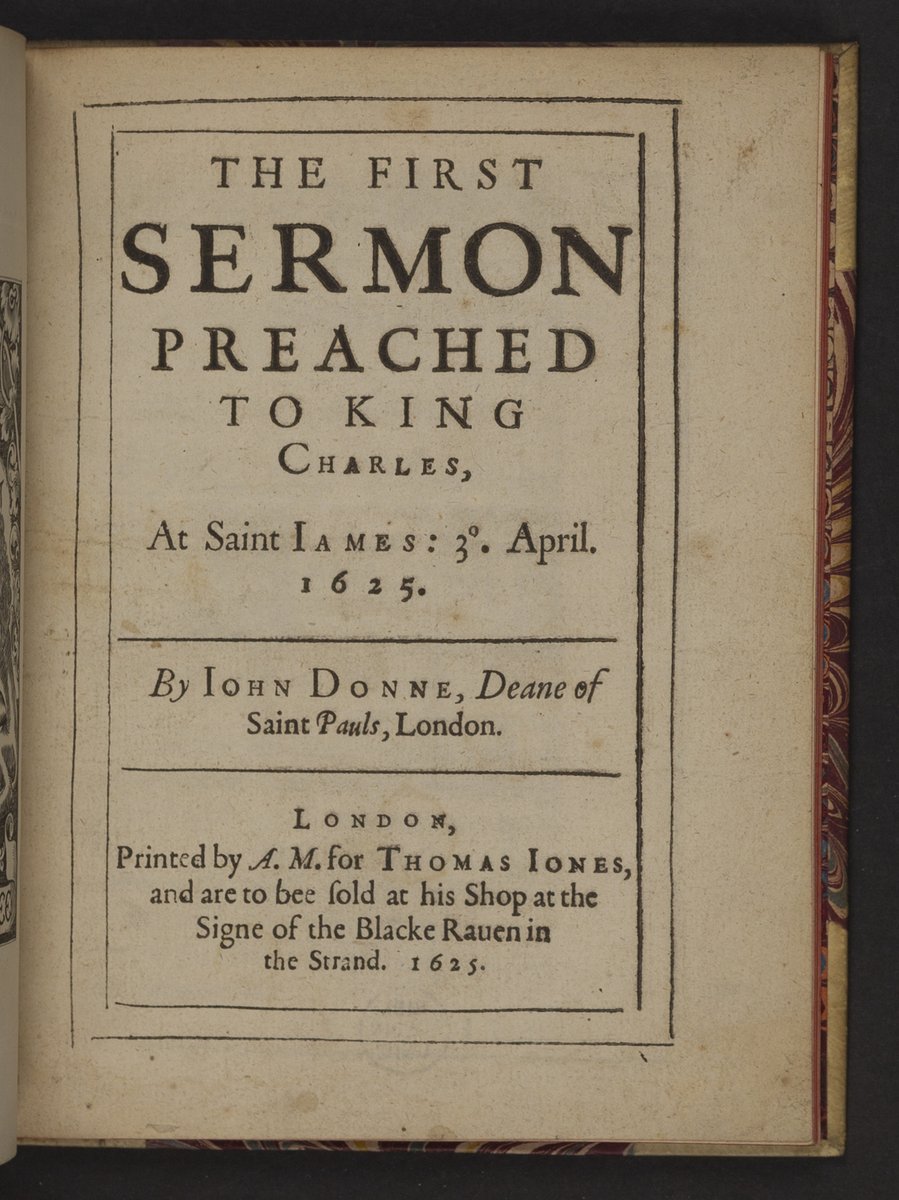Senate House Library (@senatehouselib) on Twitter photo 🗓️ On 27 March 1625, Charles I became king 👑 A week later on 3 April, John Donne - then Dean of St Paul’s - preached his first sermon before King Charles at St James’s, and it was published soon afterwards
It is one of several 17th century titles by Donne at <a href="/SenateHouseLib/">Senate House Library</a> 📖 🗓️ On 27 March 1625, Charles I became king 👑 A week later on 3 April, John Donne - then Dean of St Paul’s - preached his first sermon before King Charles at St James’s, and it was published soon afterwards
It is one of several 17th century titles by Donne at <a href="/SenateHouseLib/">Senate House Library</a> 📖