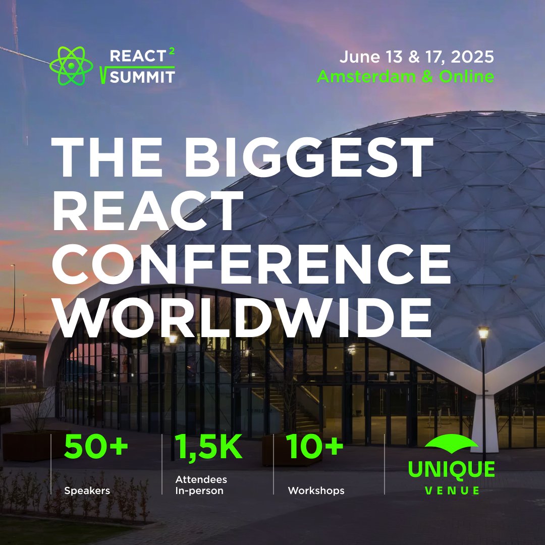 React Training (@reacttraining) on Twitter photo React Summit 2025 is back on June 13 & 17! Join <a href="/ReactSummit/">React Summit</a> in Amsterdam or online for the ultimate React experience. Tickets are available now: reactsummit.com React Summit 2025 is back on June 13 & 17! Join <a href="/ReactSummit/">React Summit</a> in Amsterdam or online for the ultimate React experience. Tickets are available now: reactsummit.com