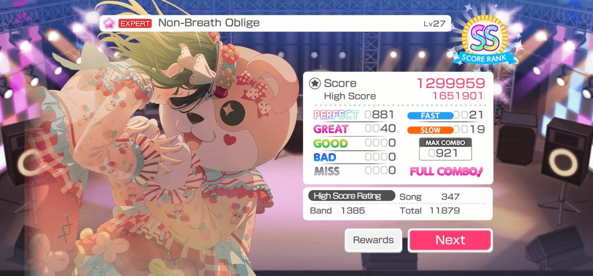 EleeLB's tweet photo. Non-Breath Oblige becomes my 5th level 27 song to get a full combo in Bang Dream. How can I play the later part of this song well but flail about on drumrolls?!

Still sticking to 26s or lower for pubbing. https://t.co/vecUMRQw65