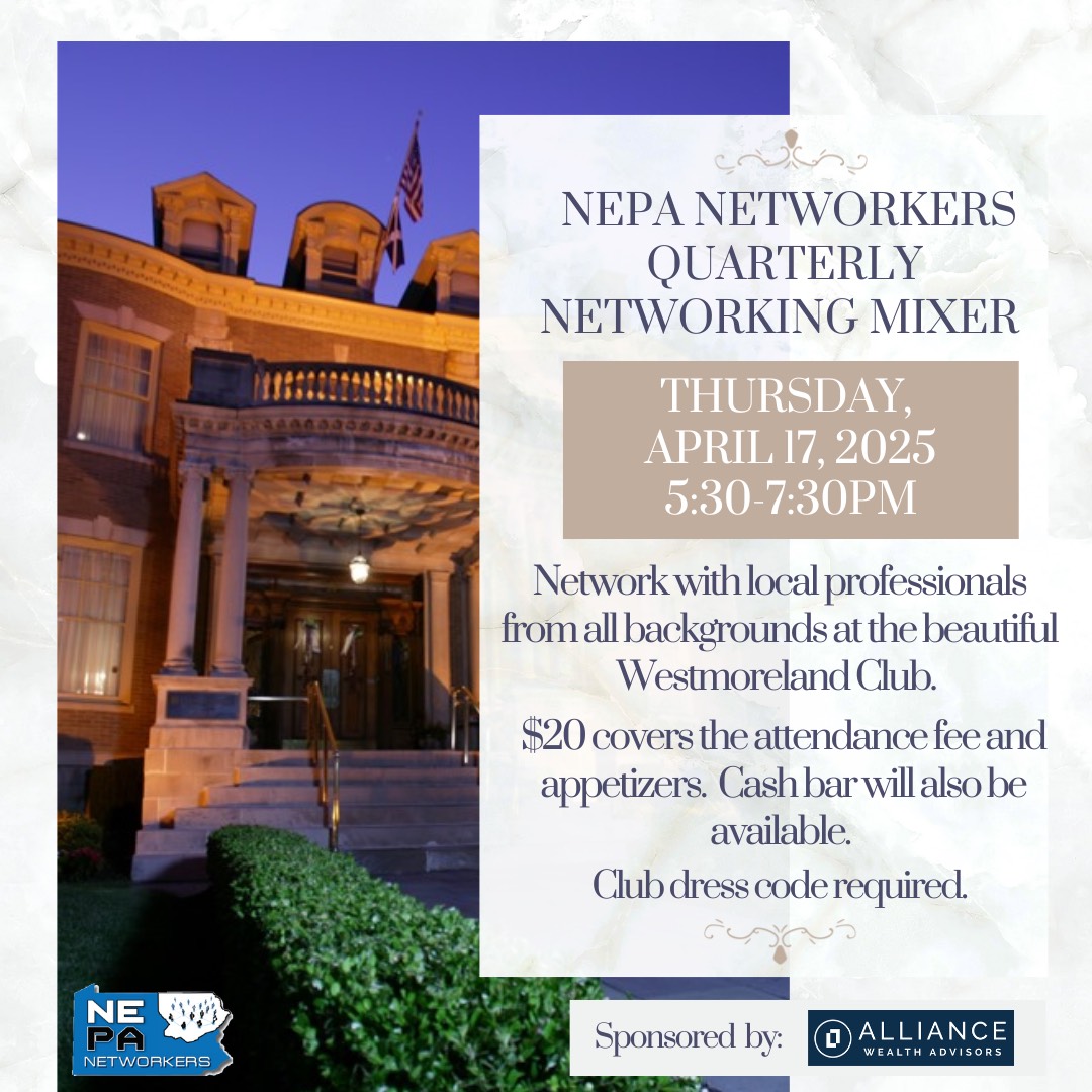Thank you to Alliance Wealth Advisors for sponsoring our Quarterly event at The Westmoreland Club! Jude McDonough CFP® AIF®

#whatdoesbobknow #wdbk #nepa #wilkesbarre #networking