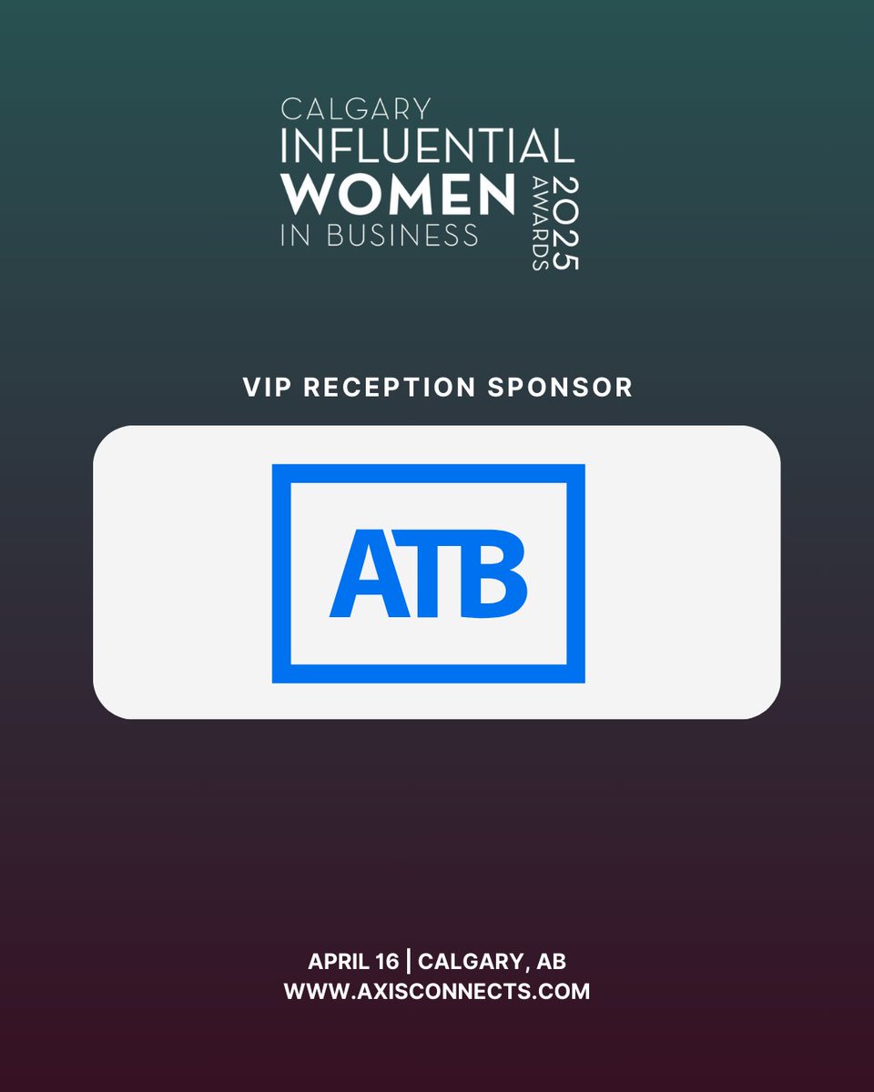 We are thrilled to have ATB as the VIP Reception Sponsor for the 2025 Calgary Influential Women in Business (CIWB) Awards!  

We can’t wait to kick off the evening in style, thanks to ATB! 

#CIWB2025 #VIPExperience #WomenInLeadership #2025CIWBAwards