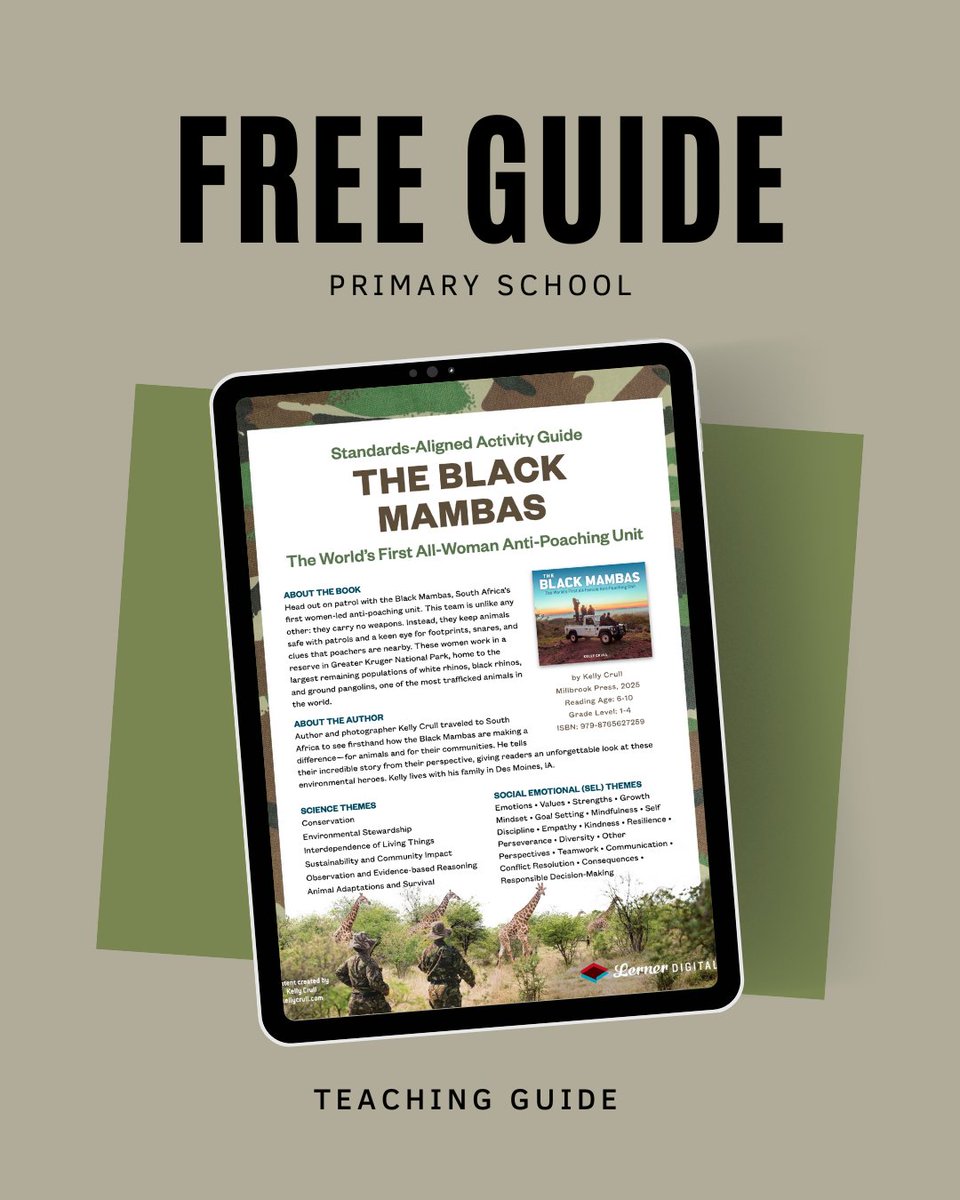 Kelly Crull 🦊 (@kellycrull) on Twitter photo K-5 teachers! 🐾🌍 Want to connect your students with real-world conservation? I created a free teaching guide for The Black Mambas! Hands-on activities + Common Core & NGSS aligned. Grab it here: kellycrull.com/wp-content/upl… #WildlifeConservation #FreeTeachingResource
<a href="/EastWestLit/">East West Literary</a> K-5 teachers! 🐾🌍 Want to connect your students with real-world conservation? I created a free teaching guide for The Black Mambas! Hands-on activities + Common Core & NGSS aligned. Grab it here: kellycrull.com/wp-content/upl… #WildlifeConservation #FreeTeachingResource
<a href="/EastWestLit/">East West Literary</a>