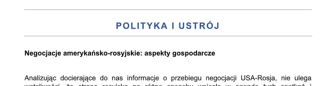 Szanowni Państwo,

Ostatnie uzupełnienia i najpewniej dzisiaj będziemy rozsyłać nasz najnowszy Biuletyn :) 

Jako jedno z pierwszych zagadnień poruszamy w nim sprawę negocjacji amerykańsko-rosyjskich.

Serdecznie zachęcamy do lektury.