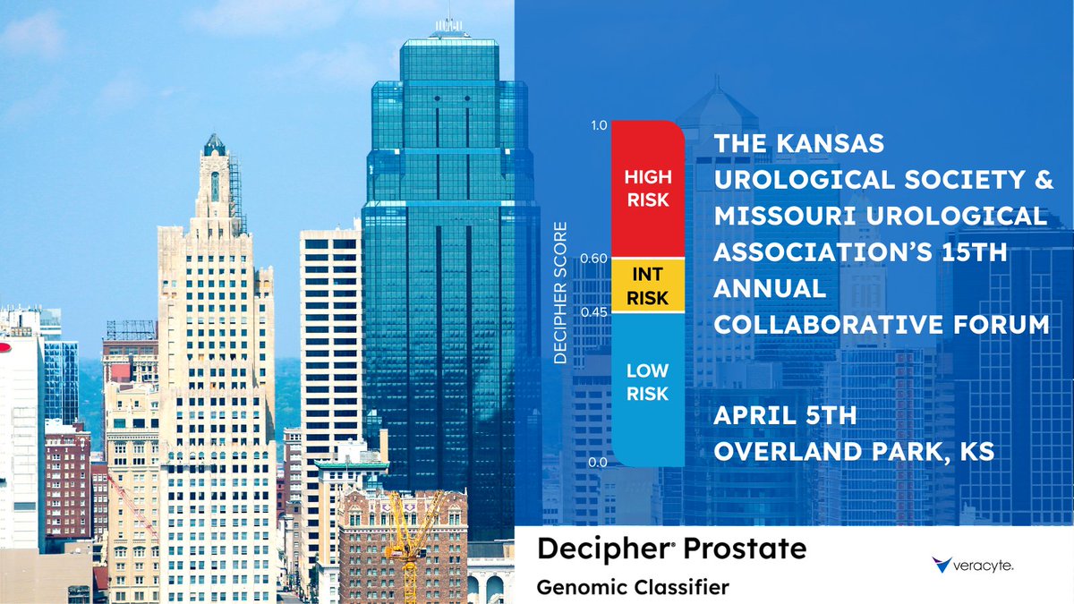 Decipher by Veracyte (@decipher_vcyt) on Twitter photo Save the date! The #DecipherTeam by <a href="/Veracyte/">Veracyte, Inc.</a> is headed to Overland Park, KS, for the Kansas Urological Society & Missouri Urological Association’s 15th Annual Collaborative Forum on April 5! Visit our booth to learn how we’re changing #ProstateCancer patient care. Save the date! The #DecipherTeam by <a href="/Veracyte/">Veracyte, Inc.</a> is headed to Overland Park, KS, for the Kansas Urological Society & Missouri Urological Association’s 15th Annual Collaborative Forum on April 5! Visit our booth to learn how we’re changing #ProstateCancer patient care.